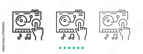 Disc jockey icon. Thin line icon vector