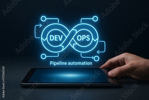 Wallpaper Mural DevOps pipeline automation concept on digital tablet.  Torontodigital.ca
