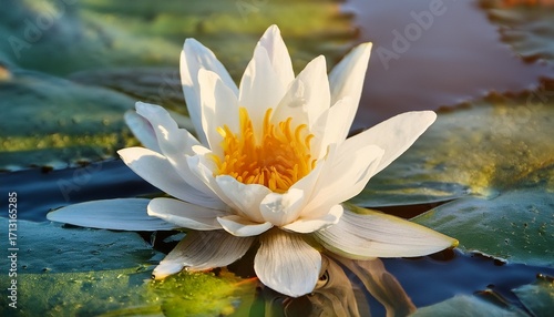 Wallpaper Mural White Water Lily In The Water White Flower Torontodigital.ca