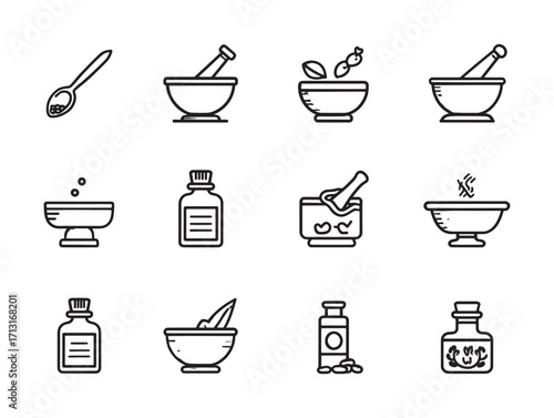 Mortar and pestle traditional grinding tool