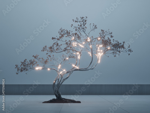 Bonsái tecnológico futurista