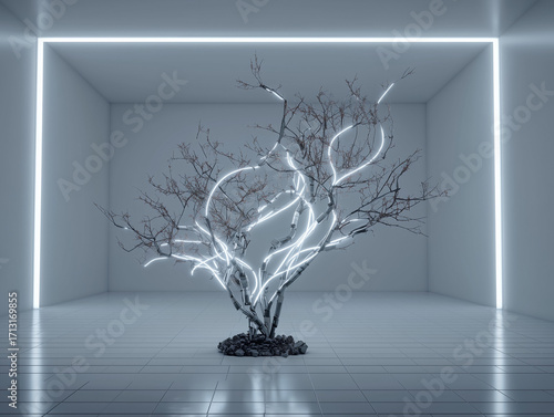 Bonsái tecnológico futurista