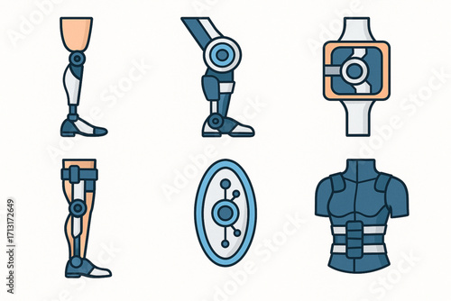 Advanced medical device illustrations prosthetics and exoskeleton