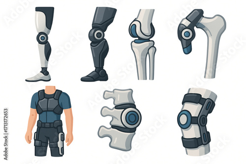 Advanced medical device illustrations prosthetics and exoskeleton