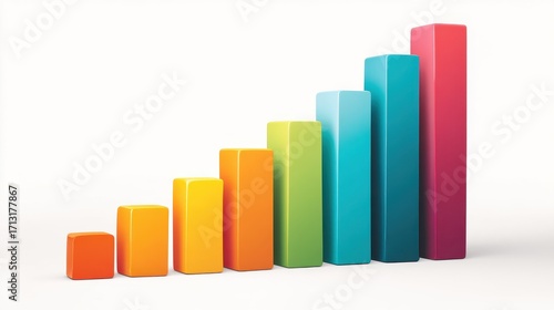 A bar chart clipart, business growth element, colorful 3D illustration, bold design, isolated on white background. Free Download A bar chart clipart, business growth element, colorful 3D illustration, bold design, isolated on white background. - GFXLoad