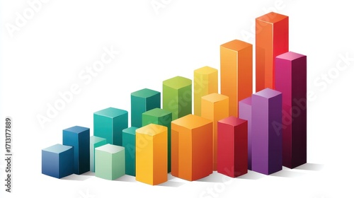 A bar chart clipart, business growth element, colorful 3D illustration, bold design, isolated on white background. Free Download A bar chart clipart, business growth element, colorful 3D illustration, bold design, isolated on white background. - GFXLoad