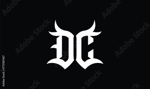 dc logo, initial letter DC logo vector concept, Initials Letter DC, dc monogram, gothic dc, gothic style