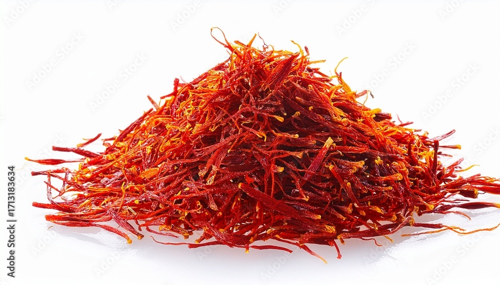 Naklejka premium Dried Saffron Spice Isolated