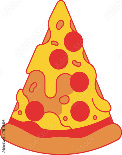 Slice of Pizza: A delicious slice of pizza, boasting melted cheese, and pepperoni, inviting you to indulge in the classic comfort food.