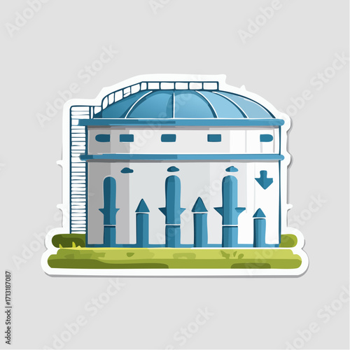 Industrial Chemical Storage Silo Plant Sticker