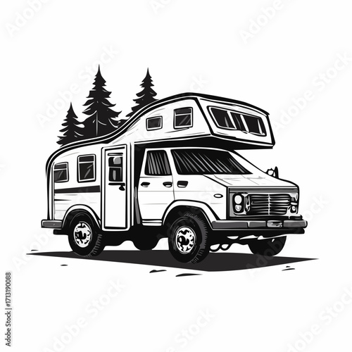 Rugged off road camper van adventure vehicle travel trailer