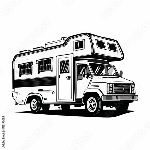 Rugged off road camper van adventure vehicle travel trailer