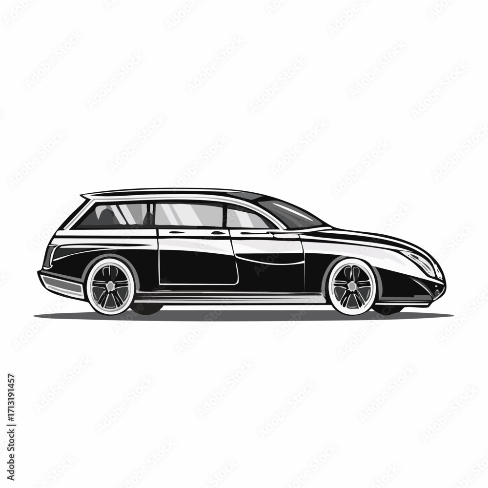 Naklejka premium Luxury limousine side view luxury car vehicle