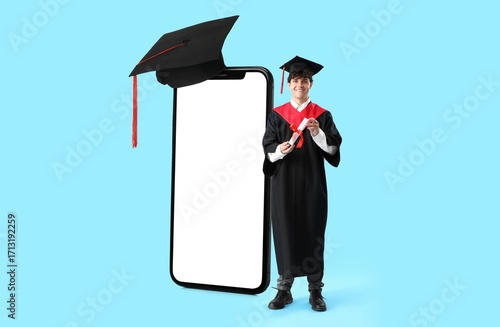 Male graduating student and...