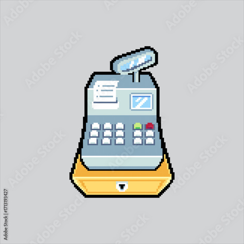 Pixel art illustration Cash Register. Pixelated Money Register. Cashier Money Cash Register Icon pixelated for the pixel art game and icon for website and video game. old school retro.