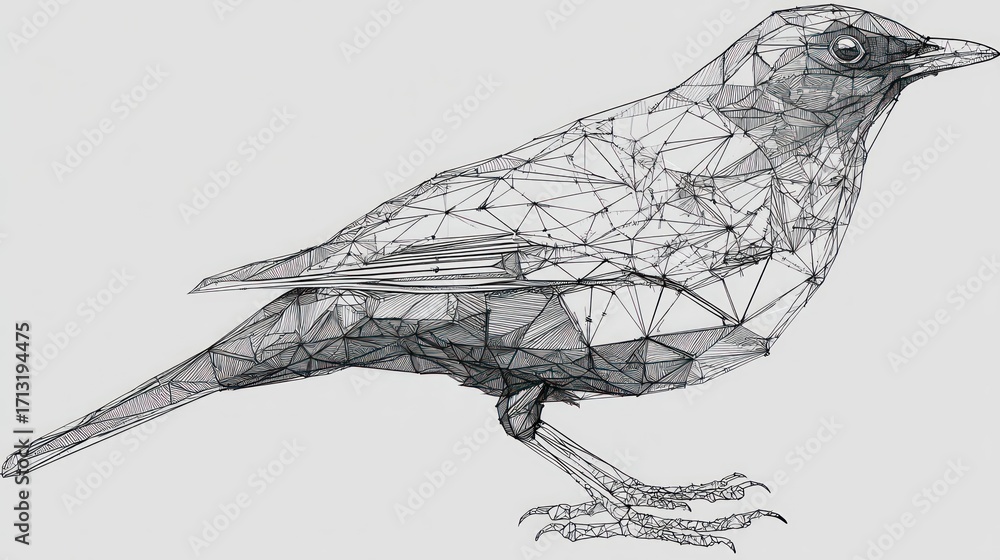 Obraz premium Geometric bird illustration