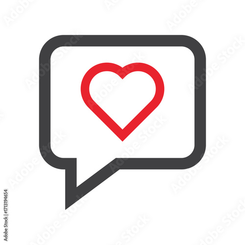 Chat heart logo vector illustration. Chat and Love Heart Icon.