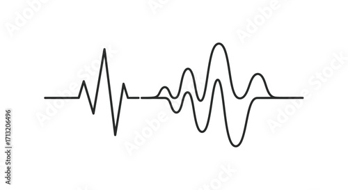Heartbeat Pulse Line Waveform Medical Signal Graph for Health Monitoring and Diagnostics