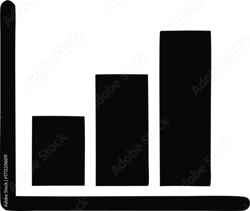 Bar chart icon representing growth and increasing data visualization for business reports financial analysis and progress tracking easily editable graphic design element