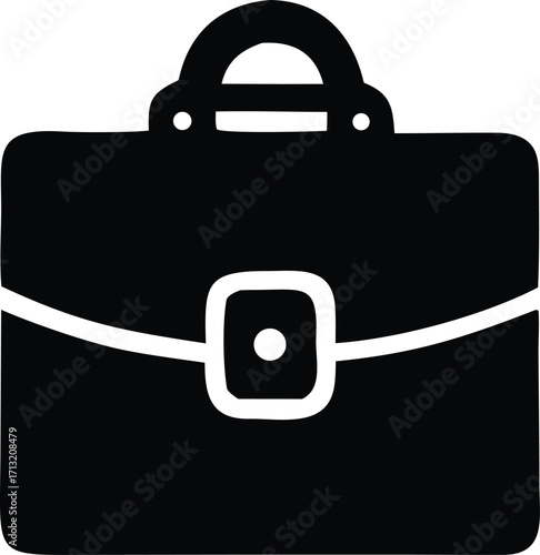 Modern black briefcase icon symbolizing professional business travel and executive document transport for modern professionals seeking efficient corporate solutions