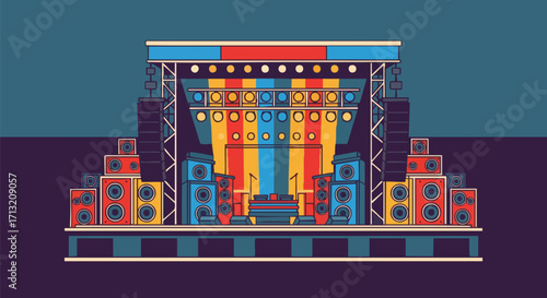 Illustration of an outdoor concert stage