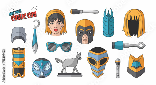 Illustration of New York Comic Con cosplay accessories