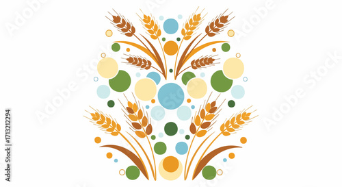 Stylized wheat illustration with a modern, abstract design