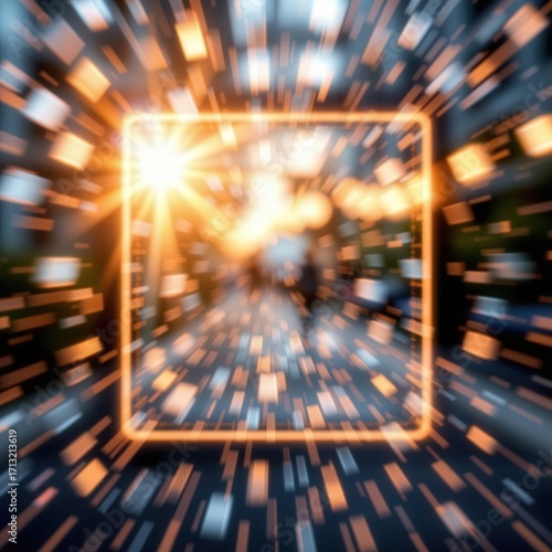Glowing Light Effects Create Dynamic Background in Urban Setting