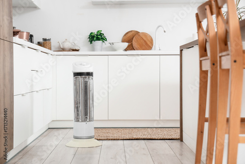 Electric heater near counte...