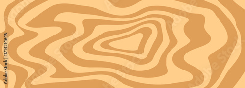 Brown abstract peanut butter drizzle background with organic wavy lines and fluid shapes. Perfect for packaging, textiles, and digital design projects. Stock vector illustration in abstract style.