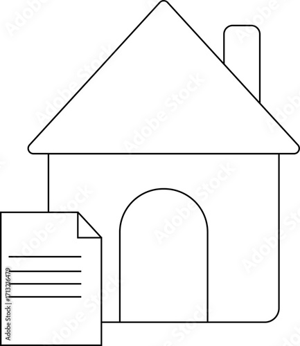 house icon and paper icon with white background