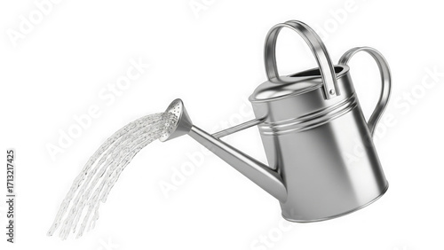 Metal Watering Can Pouring Water