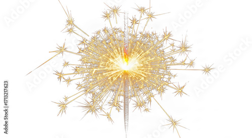 Wallpaper Mural A bright golden sparkler with many small starbursts of light, isolated on a transparent background Torontodigital.ca