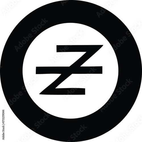 Classic british rail logo symbol a bold black circle encasing the iconic double z sign for train travel and transportation
