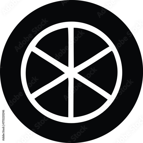 Abstract radial spokes symbol geometric design circular emblem modern graphic representation