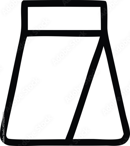 Simple line art icon of a laboratory flask chemical beaker scientific equipment for education and research