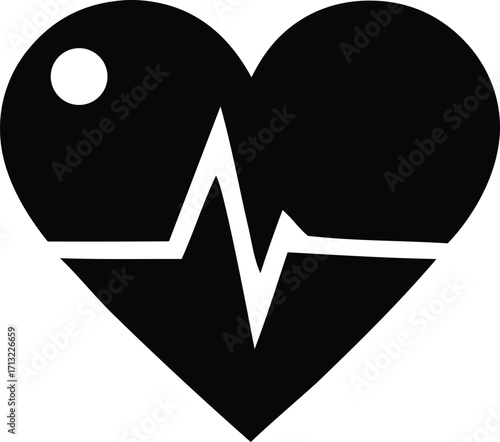 Heartbeat ekg icon graphic symbolizing health vital signs and cardiology medical care