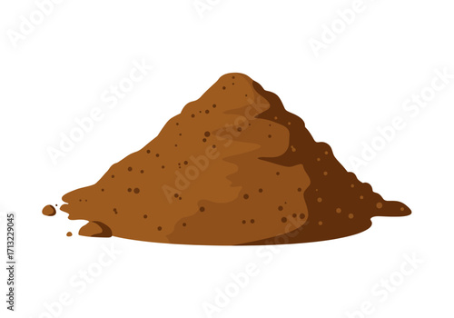 A pile of brown dirt with dark brown spots