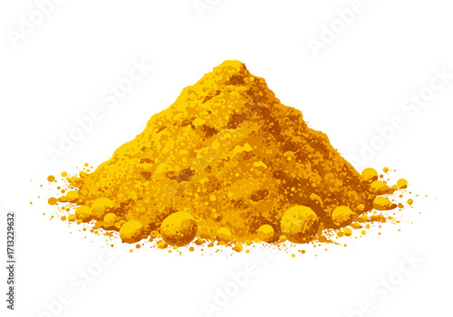 A pile of yellow granular material resembling spice or powder