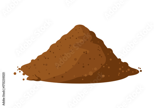 Brown textured mound with darker spots resembling soil or a granular substance