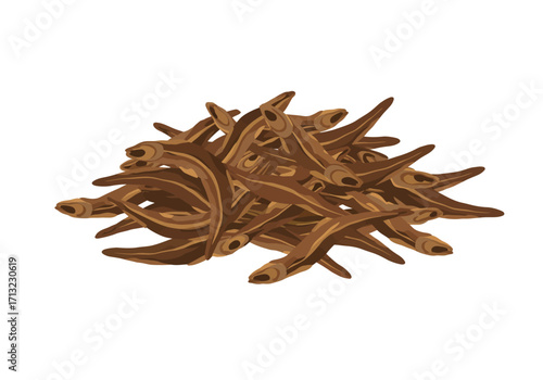 Pile of brown anchovies