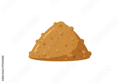 Pile of brown granular material possibly sand or soil
