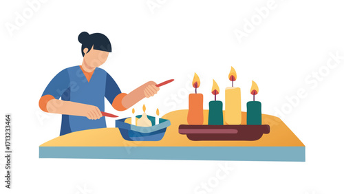 person making homemade