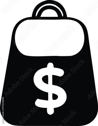 Icon of a shopping bag with a prominent dollar sign symbolizing commerce finance and retail transactions a clear visual for economic activity