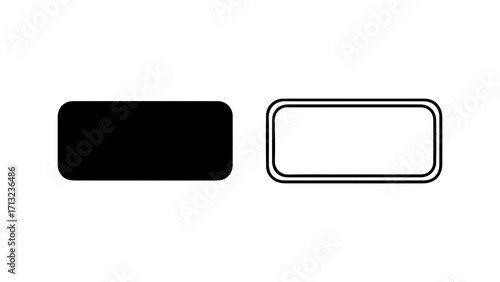 Simple black solid and outline rounded rectangle shapes.