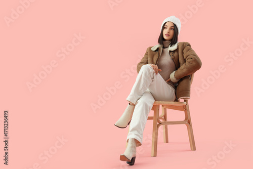 Young woman in stylish shee...