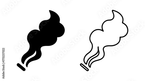 Smoke plume icons black and white design.
