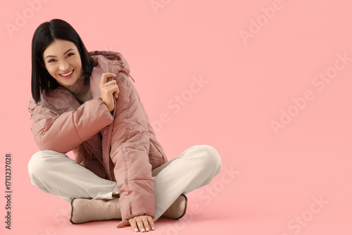 Young woman in stylish puff...