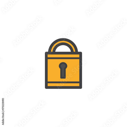 Padlock filled outline icon representing digital security and privacy protection
