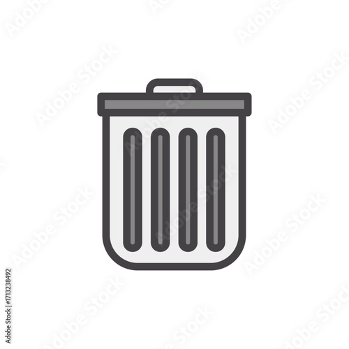 Trash Can Icon Simple, Clean, and Modern Design for Waste Disposal